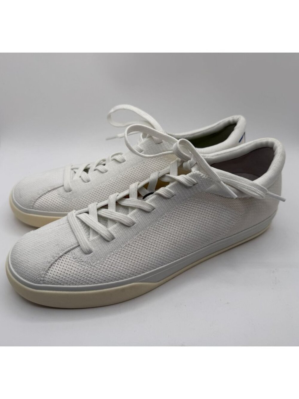 Rothy's The Lace Up Sneaker Women Size 11.5 White Knit Casual Minimalist Low
